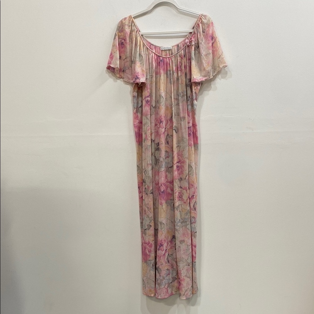 Miss Elaine Pink and Cream Floral Pajama